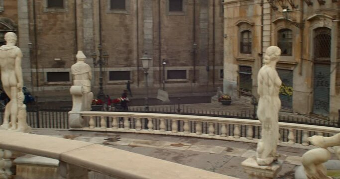 View of Pretoria fountain in Palermo,  the most monumental fountain of Palermo