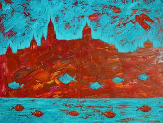 Procession of fish in Salamanca Spain