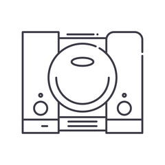Fototapeta premium Game console icon, linear isolated illustration, thin line vector, web design sign, outline concept symbol with editable stroke on white background.