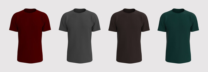 men's short-sleeve t-shirt mockup. design presentation for print, 3d illustration, 3d rendering