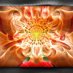 Obraz premium 3D rendering of plastic background with embossed fractal on leather
