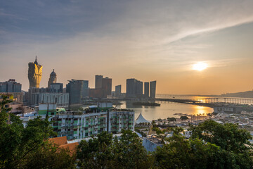Obraz premium Macau Cityscape at Sunrise, Macau.