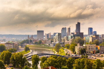 Fototapeta premium Aerial view on Vilnius, the capital of Lithuania.