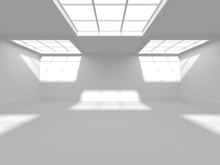 Illuminated corridor interior design. Empty Room Interior Background