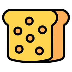 
Editable flat icon of bread bar, breakfast food 
