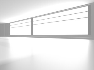 Illuminated corridor interior design. Empty Room Interior Background