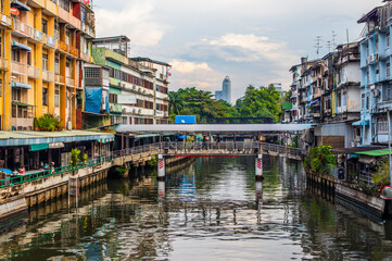 Fototapeta na wymiar through the canal of Bangkok Thailand Southeast Asia
