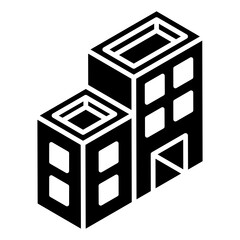 
Construction glyph isometric icon, office architecture 
