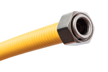 Flexible gas line connector. Internal (female) thread. Isolated on a white background.