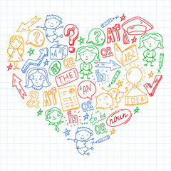 Concept of learning English. Flat design, vector pattern.