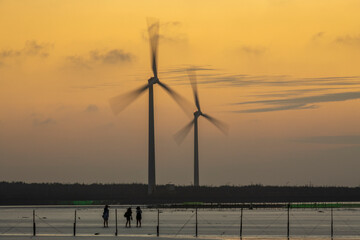 Obraz premium Sunset in Gaomei, Taichung Taiwan