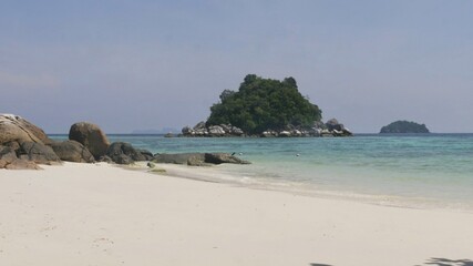 Beautiful paradise beach with white sand, turquoise water at Koh Lipe, Satun, Thailand.