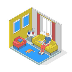 Hygge Lifestyle Isometric Isolated Composition 