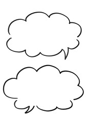 手書きの吹き出しセット　枠　フレーム
