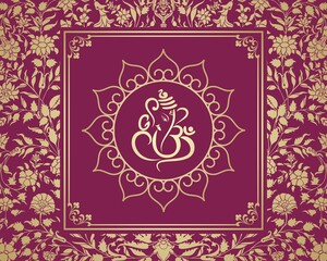 Ganesha, wedding card, royal Rajasthan, India	