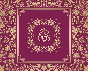 Ganesha, wedding card, royal Rajasthan, India	