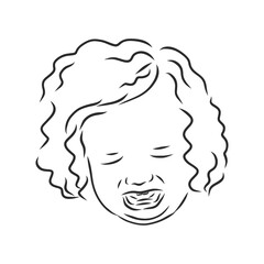 Doodle style crying baby or newborn illustration in vector format. crying baby vector sketch illustration