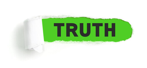 Hole in white paper with torns edges - Truth
