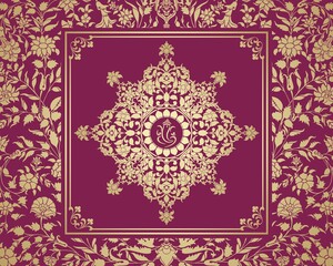 Ganesha, wedding card, royal Rajasthan, India	