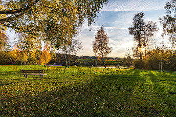 Wonderful sunset near Koenigseggwald in Upper Swabia