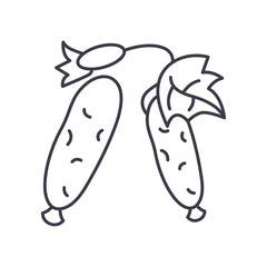 Fresh cucumber icon, linear isolated illustration, thin line vector, web design sign, outline concept symbol with editable stroke on white background.