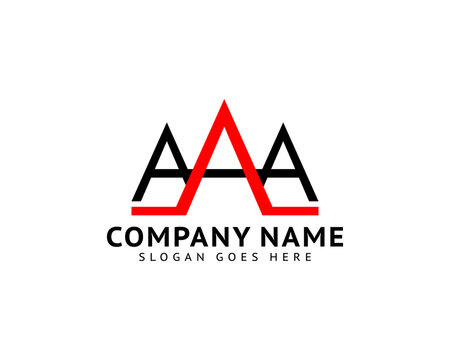 Initial Letter AAA Logo Icon Design Template