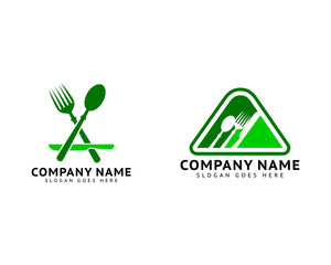 Set of Initial Letter A with Fork, Spoon, Knife for Restaurant Logo Design