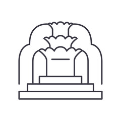 Fountain icon, linear isolated illustration, thin line vector, web design sign, outline concept symbol with editable stroke on white background.