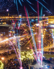 Fototapeta na wymiar Budapest, Hungary New Year and new decade celebrations, 2020