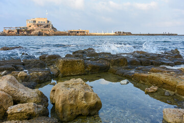 Fototapeta na wymiar Historic Caesarea Maritima Harbor, Israel
