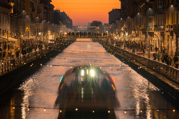 Milan's Canal At Christmas