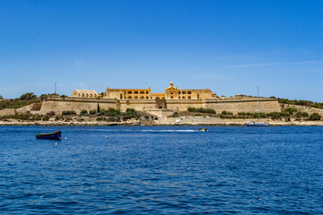 Naklejka premium Fort Manoel is a 18th century star fort built by the Order of Saint John in Marsamxett Harbour, Malta.