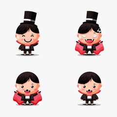 Set of cute vampire mascot design
