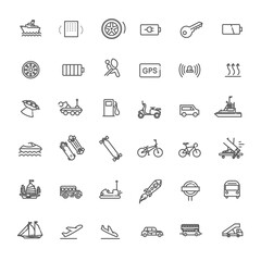 Transport icons, thin line design