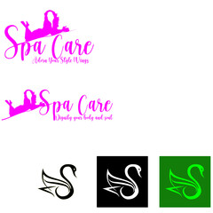 Spa Care Beauty logo template woman silhouette logo