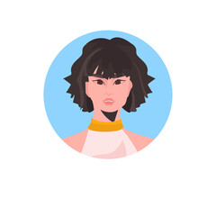 young woman profile avatar beautiful girl face female cartoon character portrait vector illustration