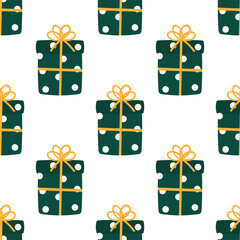 Christmas Presents Seamless Repeat Pattern.