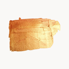 Gold Texture Blob Paint Stain Label.