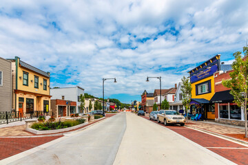 Street view in Algonquin Town of Illinois - obrazy, fototapety, plakaty