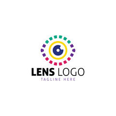 Lens Logo Entertainment and the art movie video music logo design