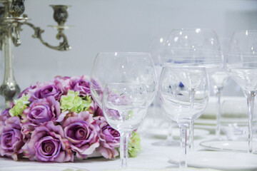 details of a set table, classic and elegant style