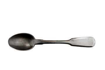 vintage metal spoon, isolate on a white background