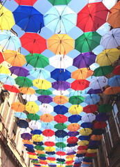 Fototapeta premium colorful umbrellas on the street