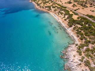 aerial view of Piscadeddus beach in Villasimius