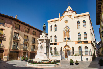 Fototapeta premium Square of venerable Frances de Aranda and residence of the sacred heart of Jesus in Teruel