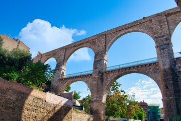 Fototapeta na wymiar Arch aqueduct in Teruel. Dated mid-16th century