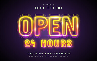 Open text, colorful neon text effect