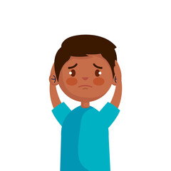 stop bullying and sad boy kid design, violence victim bully and social theme Vector illustration