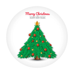 Merry Christmas with a realistic Christmas tree