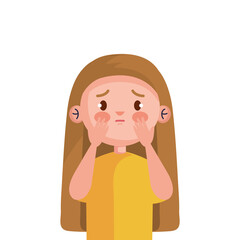 stop bullying and sad girl kid design, violence victim bully and social theme Vector illustration